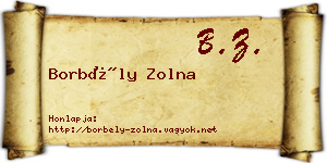 Borbély Zolna névjegykártya